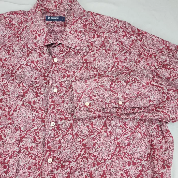 Cremieux Classics Men's XL Burgundy Paisley Long Sleeve Button Up Cotton Shirt - Main
