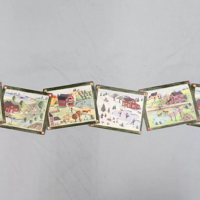 Crewcut Designs Country Farm Scenic Multicolor Wallpaper Border Prepasted New - Main