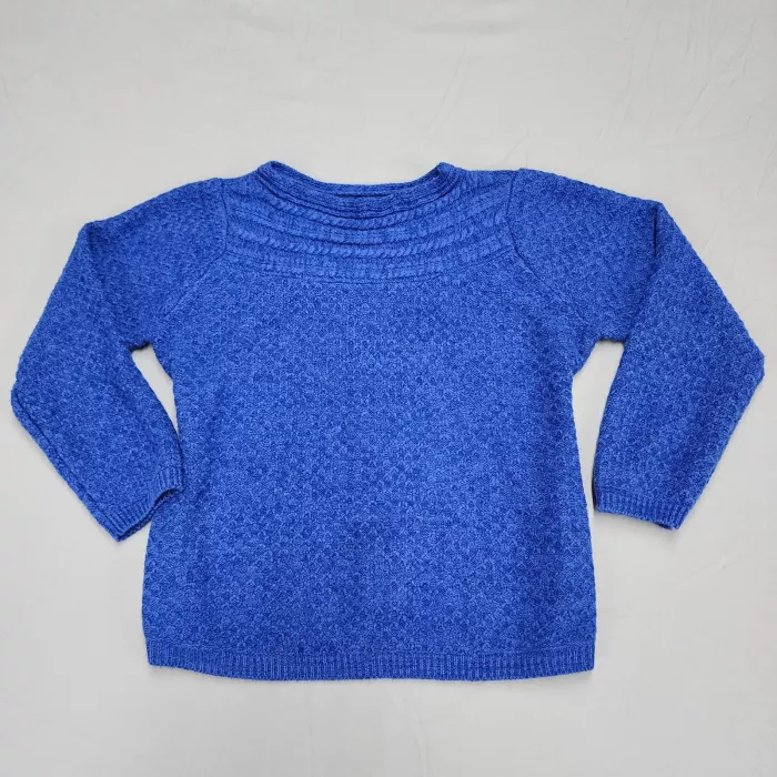 Croft & Barrow Womens Sweater XXL Blue Pullover Crew Neck Textured Knit - Main