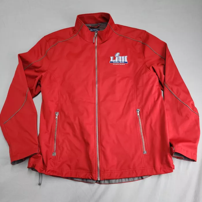 Cutter & Buck Super Bowl LIII 2019 NFL Full Zip Jacket Men's L Red - Front