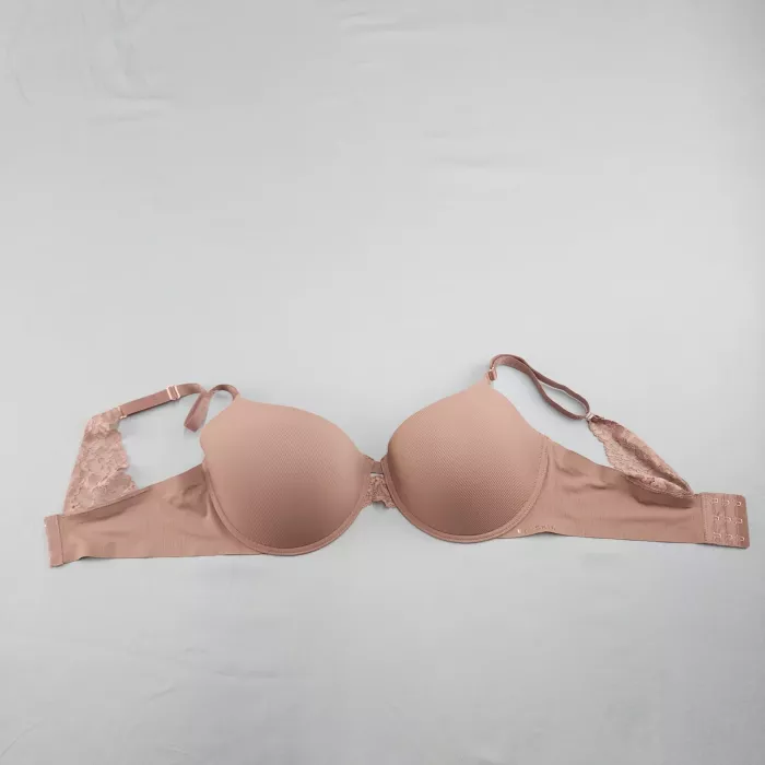 DANSKIN INTIMATES Push Up Bra 40D Beige Padded Underwire Adjustable Straps Lace - Front