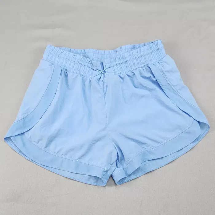 Danskin Womens Size L Light Blue Athletic Running Shorts Lined Stretch Mid Rise - Front