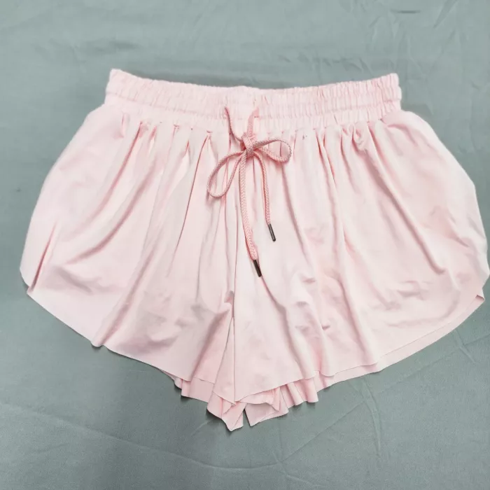 Daybreak Womens Athletic Shorts Pink Size XL Elastic Waist Drawstring Mid Rise - Front