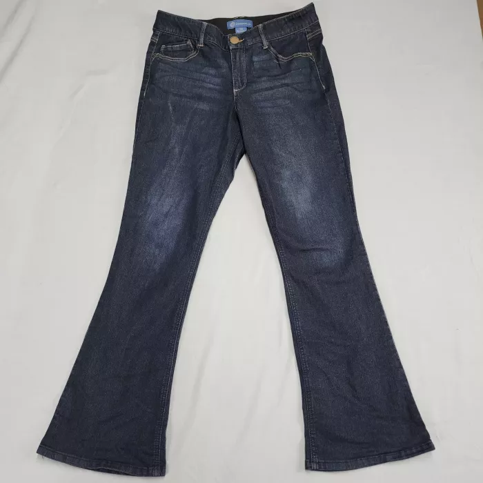 Democracy Absolution Bootcut Jeans Womens 12 Dark Wash Blue Stretch Mid Rise - Front