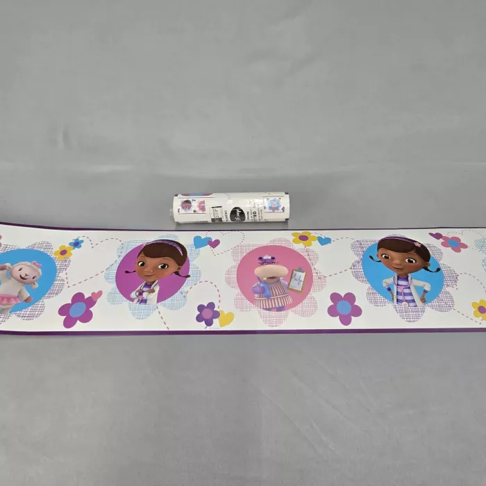 Disney Doc McStuffins Purple Pink Wallpaper Border Prepasted Sure Strip New - Main
