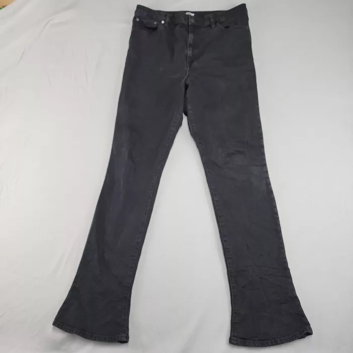 EDITION EXPRESS Women's 14 Black Elongated Slim Mid Rise Jeans 34x34 Stret - Front