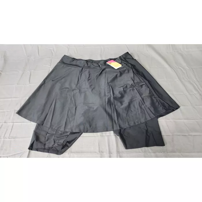 Ella Mae Swim Skort Womens Plus Size 2XL Black Mid Rise Built In Shorts - Front
