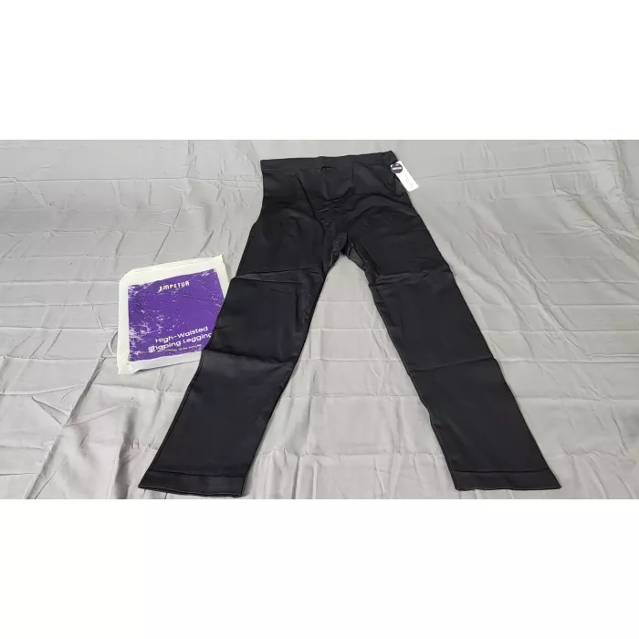 EMPETUA Womens 4XL Plus High Rise Shaping Leggings Black Ankle Silicone Grip - Main