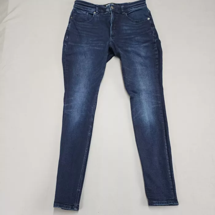 Express High Rise Legging Jeans Womens 10L Tall Dark Blue Stretch Denim - Front