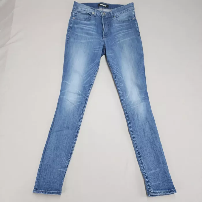 Express High Rise Perfect Curves Jegging Jeans Womens 10L Blue Stretch Denim - Front