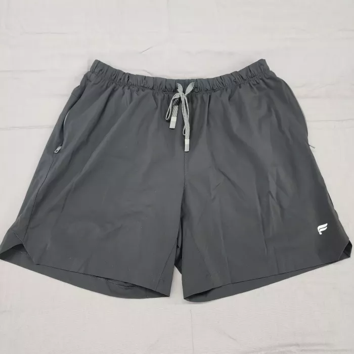 Fabletics Mens Athletic Shorts Black Size M 7 Inseam Zip Pocket Drawstring - Front