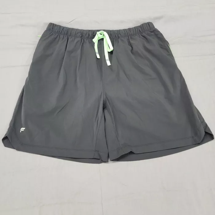 Fabletics Mens Athletic Shorts XL Black Gym Stretch Drawstring 6.5 Inseam - Front