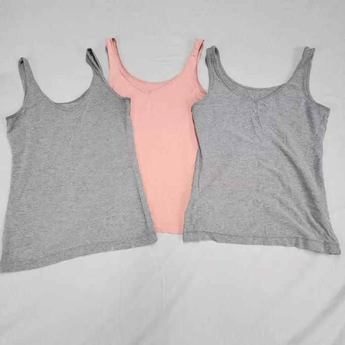 Felina Lot of 3 Tank Tops Womens S Gray Pink Scoop Neck Cotton Modal Blend - Main