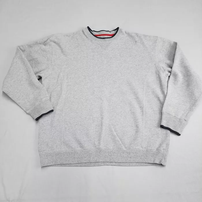 Fila Men's L Gray Crew Neck Pullover Sweatshirt Cotton Blend Long Sleeve - Front