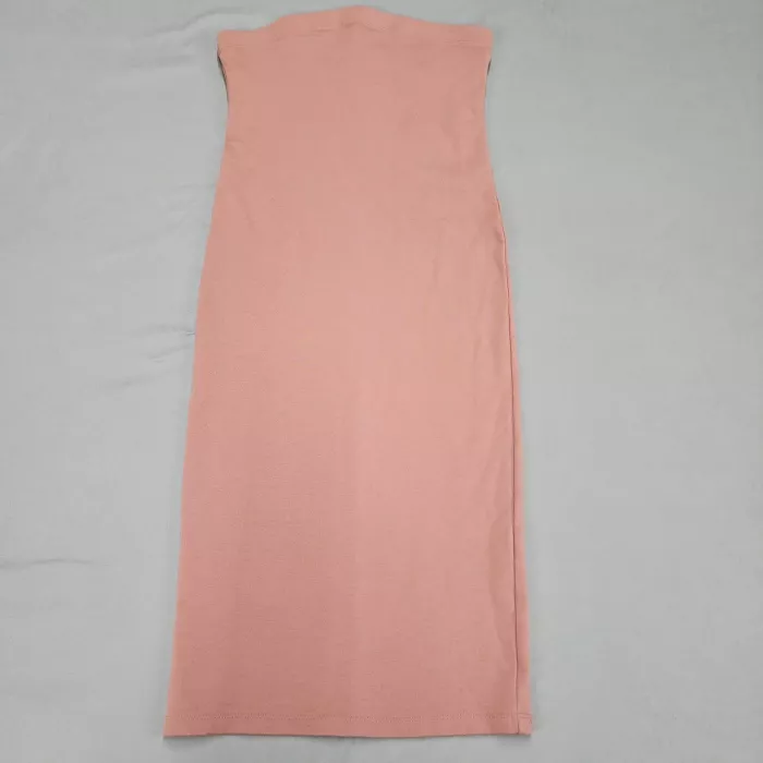 Forever 21 Strapless Tube Dress Womens Medium Pink Bodycon Stretch Knee Length - Front