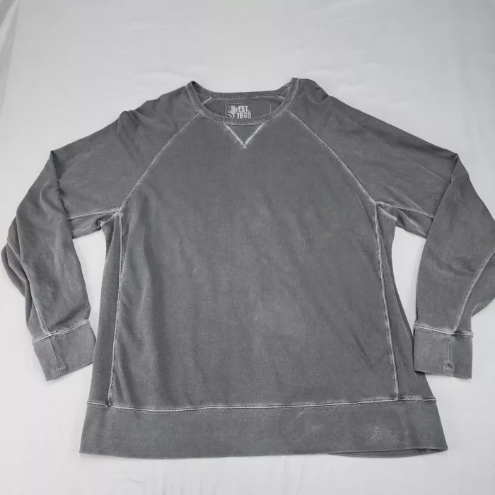 Gap Mens 2XL Washed Gray French Terry Crewneck Pullover Sweatshirt Cotton - Front
