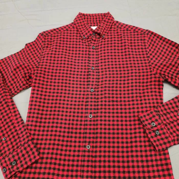 Goodfellow & Co Mens S Red Black Buffalo Plaid Flannel Shirt Button Down - Main