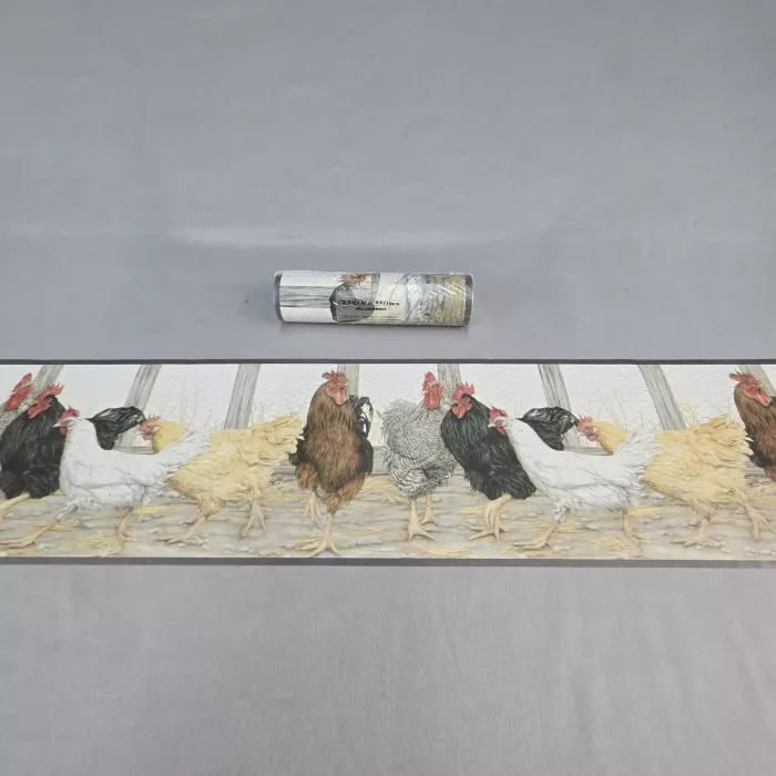 Graham & Brown Farmhouse Rooster Wallpaper Border Prepasted New Sealed - Main