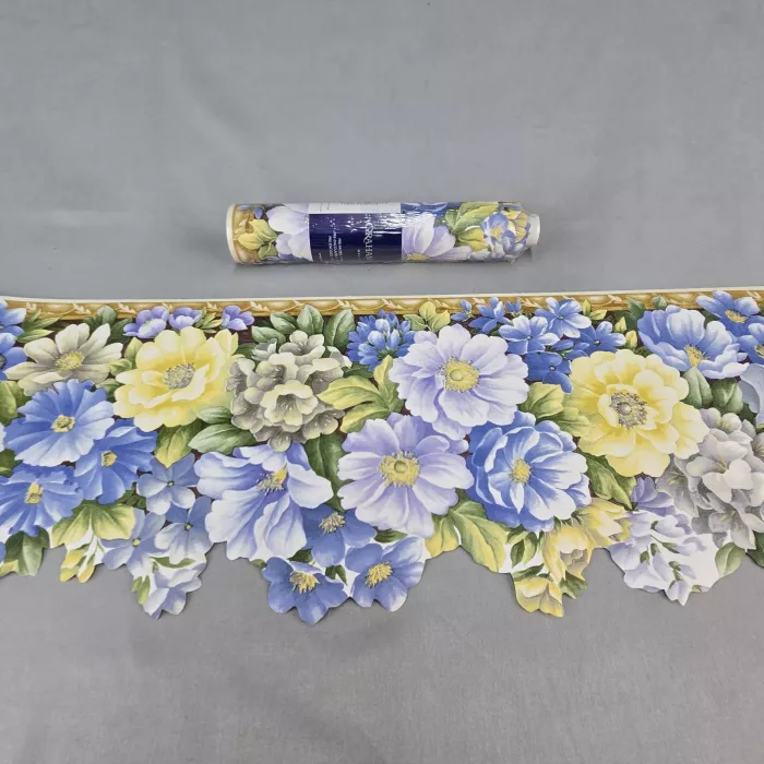 Graham & Brown Libby Floral Blue Yellow Wallpaper Border New Sealed Prepasted - Main