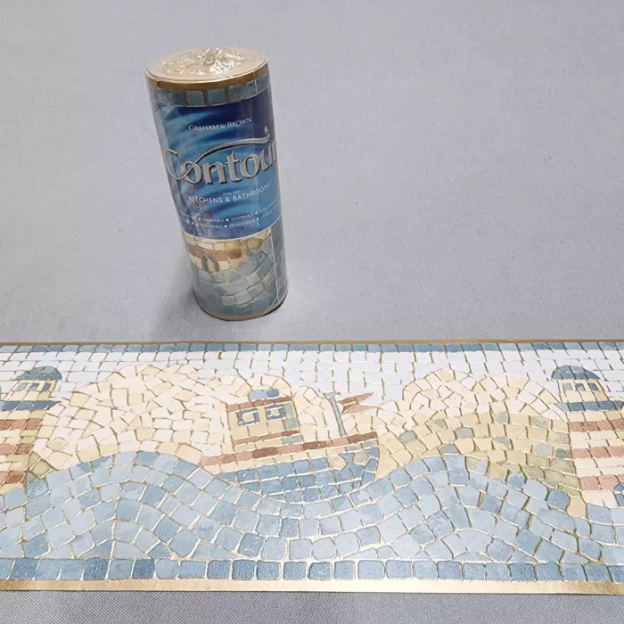 Graham & Brown Nautical Lighthouse Wallpaper Border Blue Prepasted New Sealed - Main