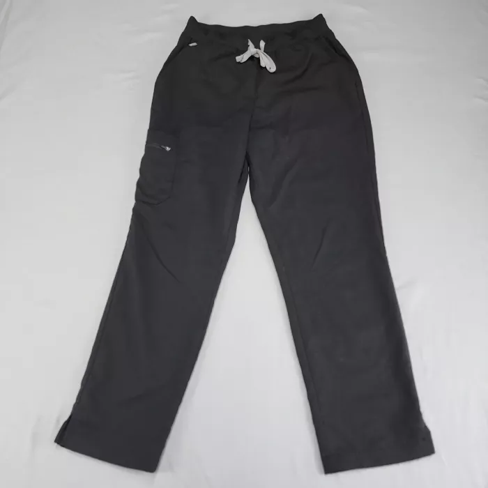 Hanes Comfort Fit Scrub Pants Women's M Black Mid Rise Drawstring Waist 26x28 - Front