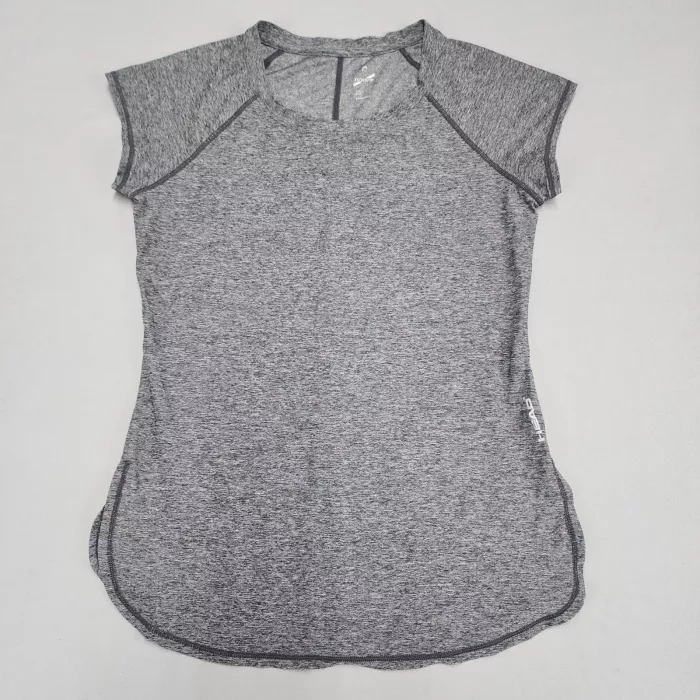 HEAD Womens XS Gray Heathered Athletic T-Shirt Short Sleeve Crew Neck Top - Front