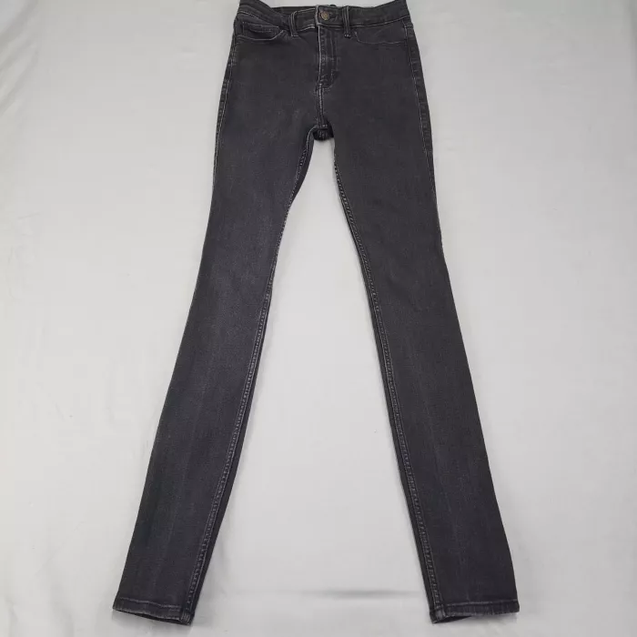 Hollister Womens 25 High Rise Super Skinny Jeans Faded Black Classic Stretch - Front