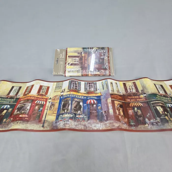 HomeTrends Scenic French Country Wallpaper Border New Sealed Prepasted Vinyl - Main