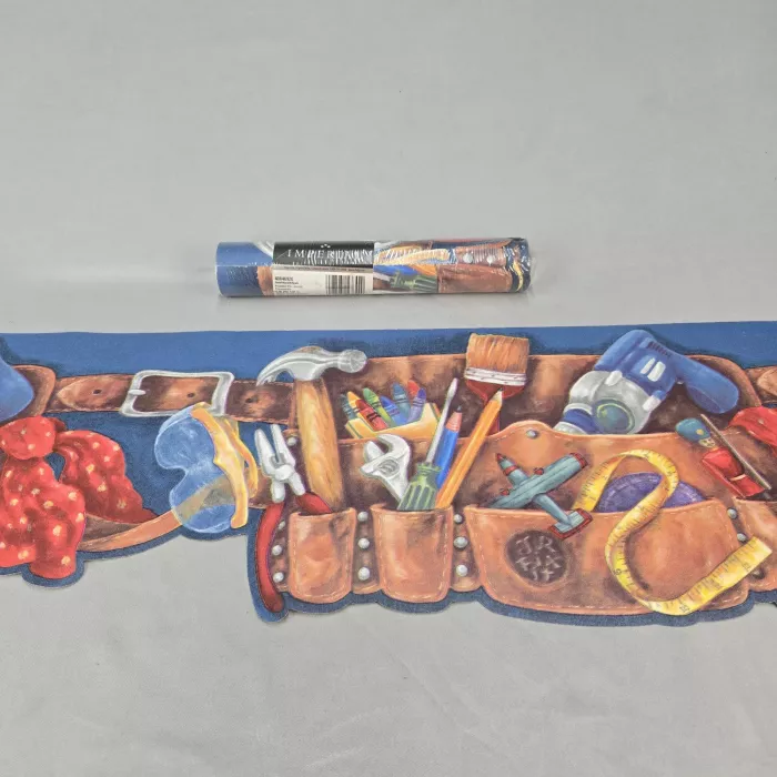 Imperial Jr Fix It Tool Belt Wallpaper Border Multicolor Prepasted New Sealed - Main