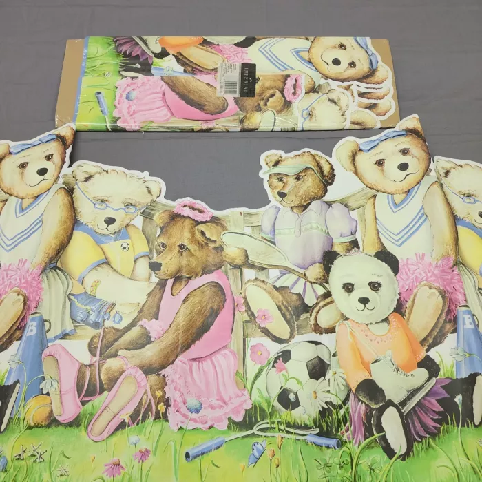 Imperial Teddy Bear Sports Wallpaper Border Multicolor New Prepasted Vinyl - Main