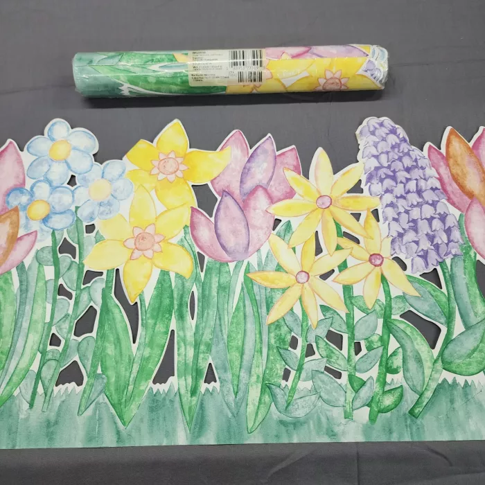 Imperial Watercolor Floral Multicolor Wallpaper Border Prepasted Vinyl Sealed - Main