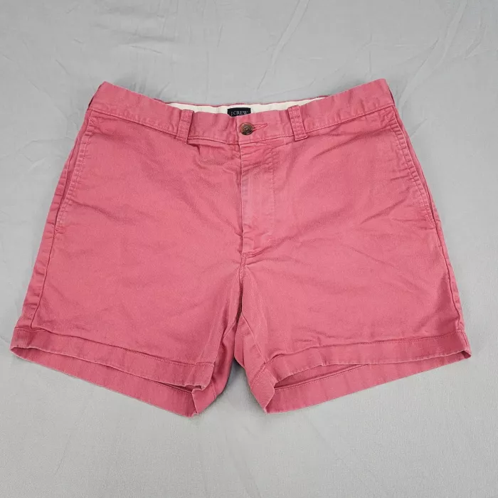 J.Crew Womens Size 32 Pink Chino Shorts 5 Inseam Stretch Cotton Mid Rise - Front