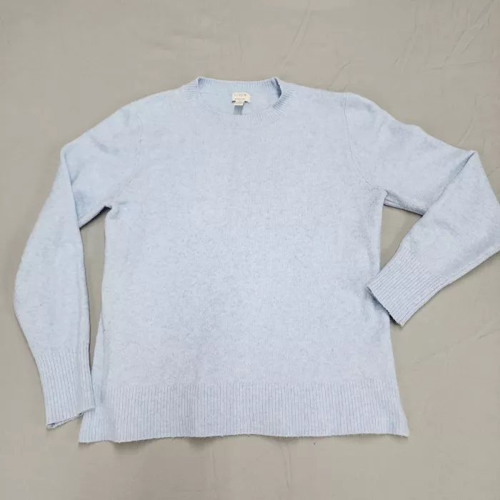 J.CREW Womens Size M Light Blue Crew Neck Pullover Sweater Wool Blend Knit - Main
