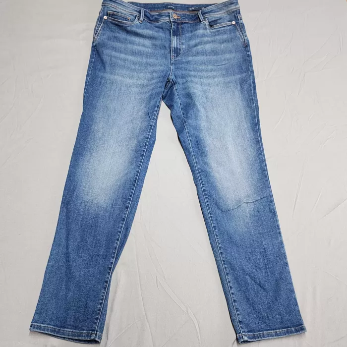 J. Jill Authentic Fit Slim Ankle Jeans Womens 14T Blue Stretch Mid Rise Denim - Front