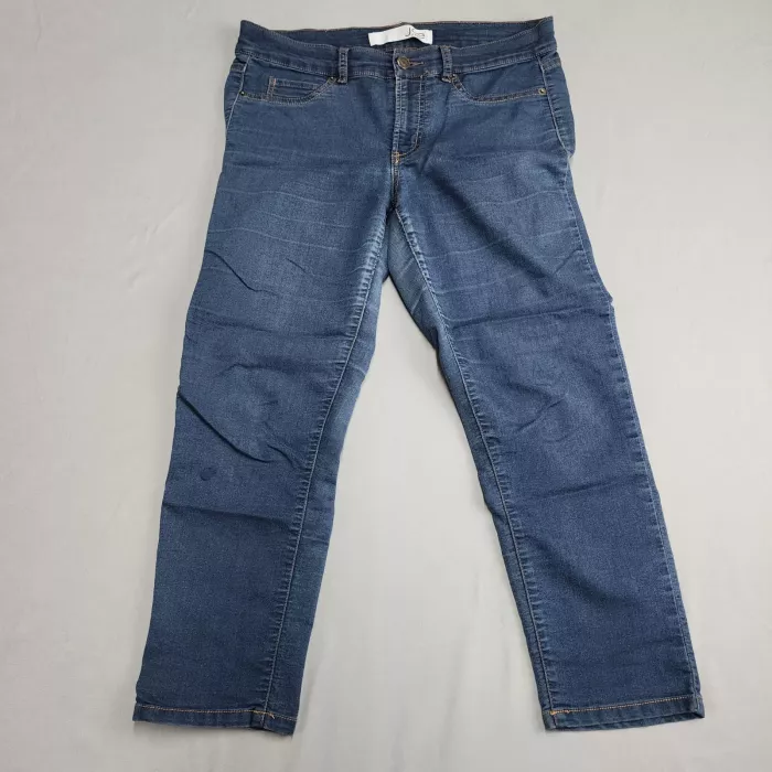 Joe Fresh Womens Jeans Size 8 Blue Slim Skinny Cropped Mid Rise Stretch Denim - Front