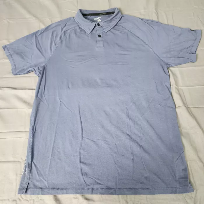 Kenneth Cole Active Men's M Slate Blue Polo Shirt Short Sleeve Stretch Solid - Front
