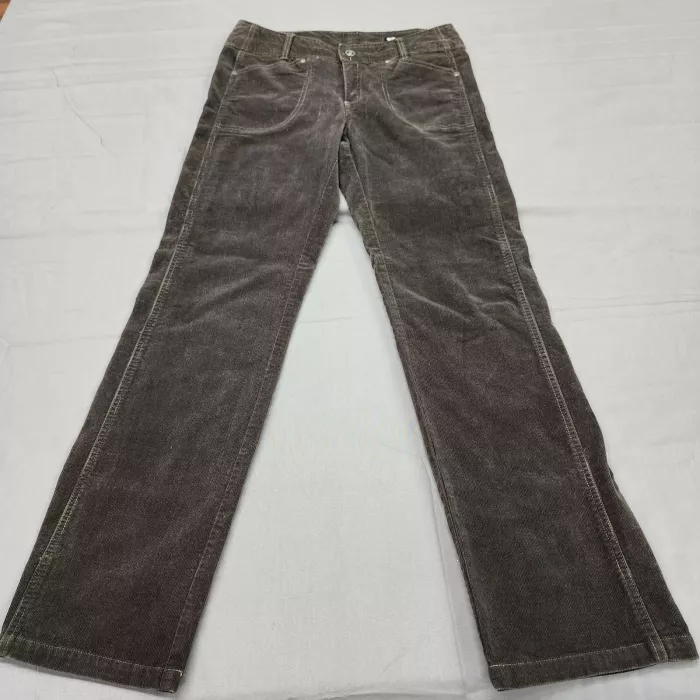 Kuhl Womens Size 8 Brown Corduroy Pants Straight Stretch Zip Pockets 32x31.5 - Front