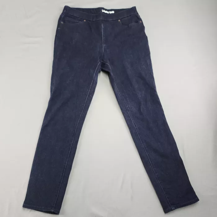 LANDS END Jeggings Women's Petite 10 Dark Wash Slim Fit Pull-On Mid Rise Stretch - Front