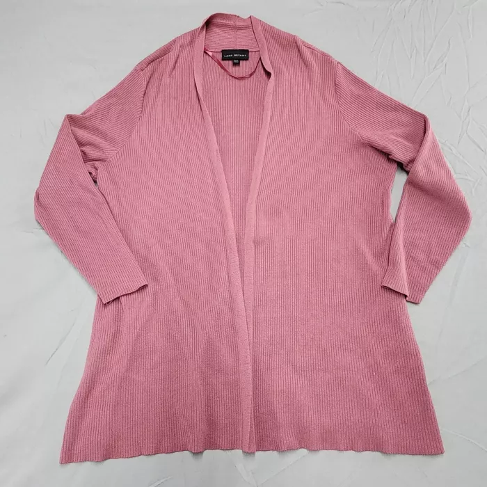 Lane Bryant Cardigan Sweater Womens Plus Size 18/20 Pink Ribbed Knit Open Front - Front