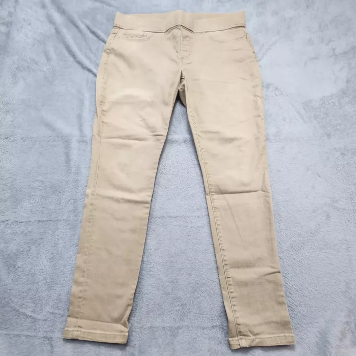 Lauren Ralph Lauren Jeans Women's 14 Khaki Beige Pull On Stretch Elastic Waist - Front