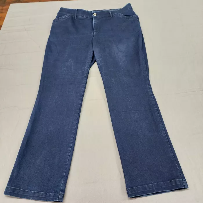 Lee Womens 16W Blue Jeans Mid Rise Straight Leg Flex Motion Stretch Denim - Front