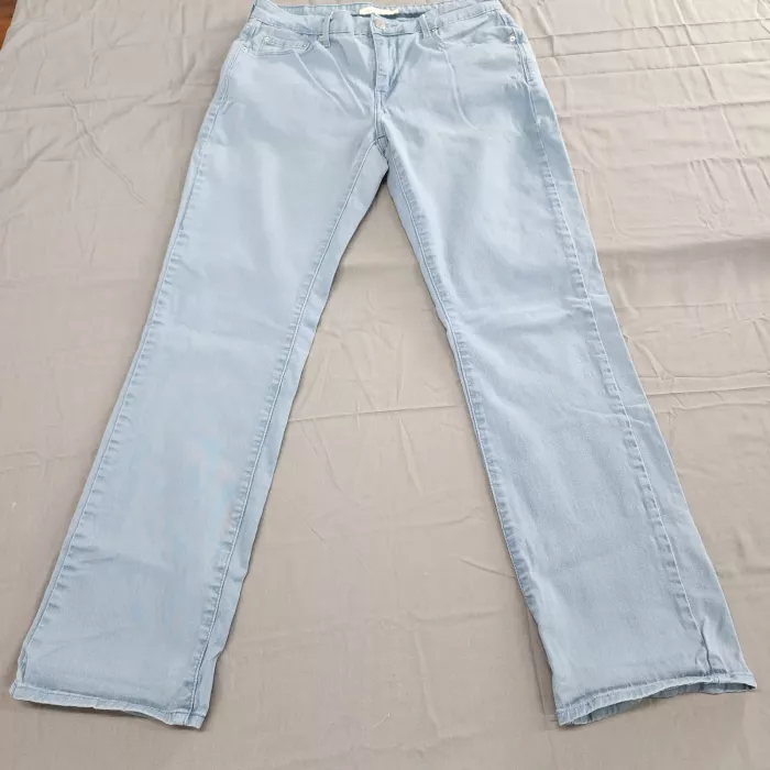 Levi's 505 Straight Jeans Women's 30x30 Light Blue Denim Mid Rise 5-Pocket - Front