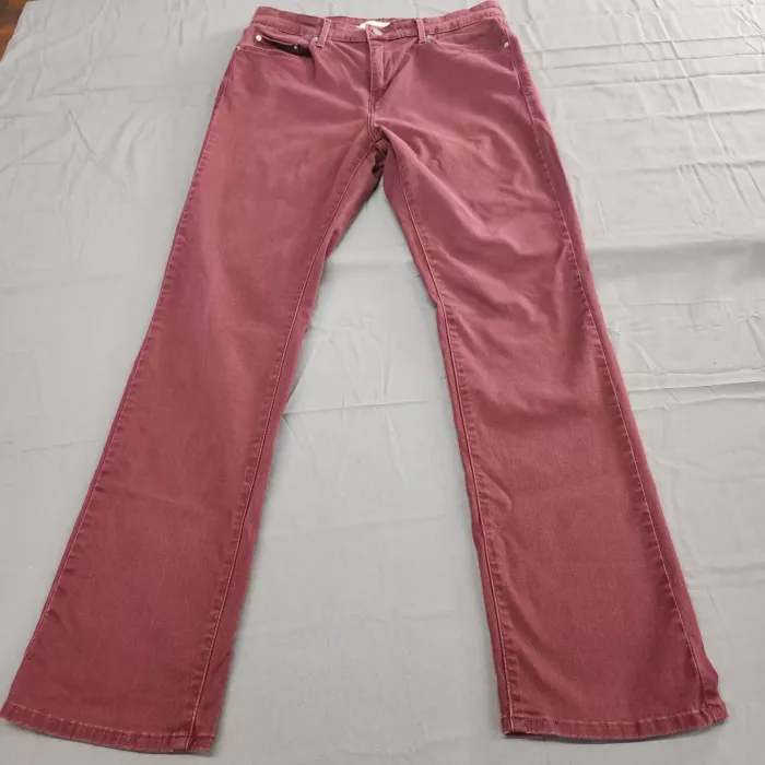 Levi's 505 Straight Leg Jeans Women's Size 30x30 Burgundy Red Denim Mid Rise - Front