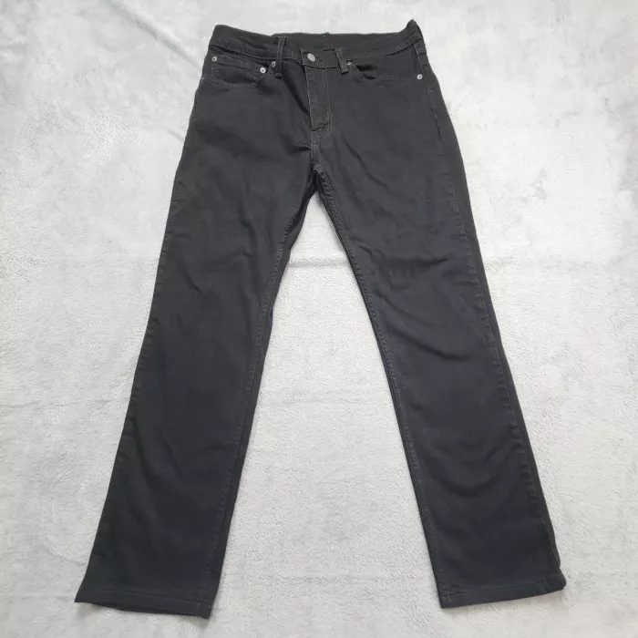 Levi's 511 Slim Fit Jeans Men's 34x28 Black Denim Mid Rise Zip Fly Modern - Front