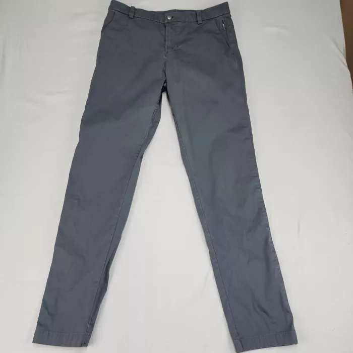 Lululemon Mens 32x32 Gray Stretch Chino Pants Casual Golf Hidden Zip Pocket - Front