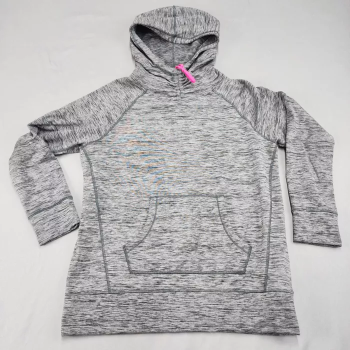 Marc New York Performance Womens L Gray Space Dye Pullover Hoodie Thumbholes - Front