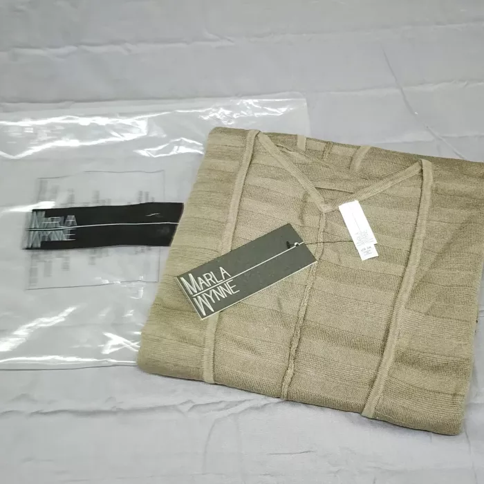 Marla Wynne Womens 3X Cardigan Sweater Olive Gray Open Front Kimono Pockets - Main