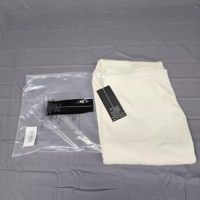 Marla Wynne Womens Plus Size 2X Ivory Knit Jogger Pants High Rise Pull On - Main