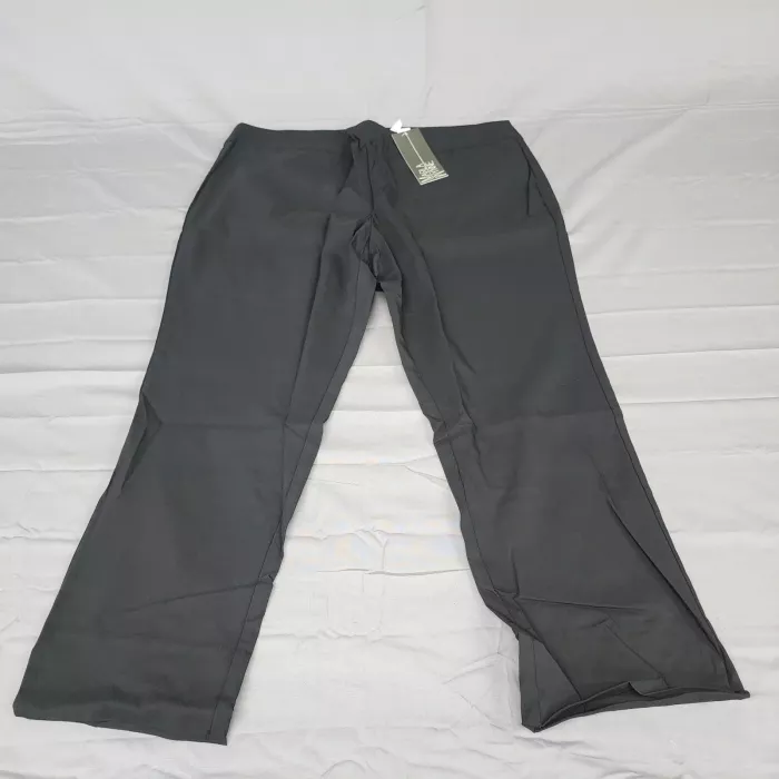MarlaWynne Womens Pants 22W Black Straight High Rise Pull On Knit Stretch New - Front