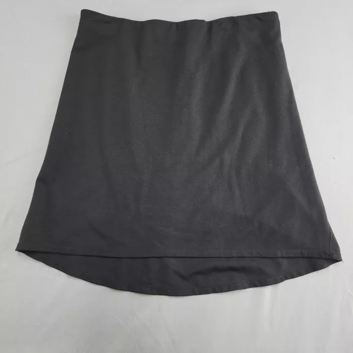 MAX STUDIO A-Line Skirt Women's L Black Knit Elastic Waist Short - Front